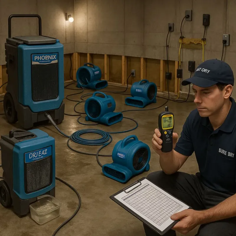 Structural Drying and Dehumidification process in Mechanicsville, PA